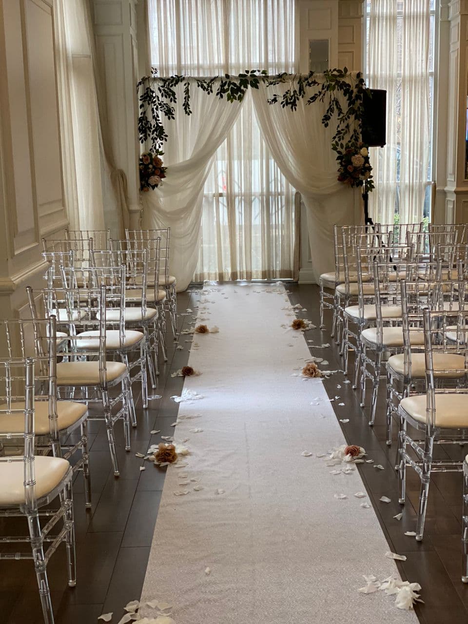 Two brides holding beautiful floral bouquets